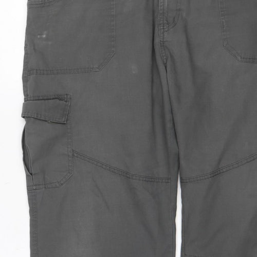TOG24 Men’s Grey Cargo Trousers L 36in Regular Straight Leg Pockets