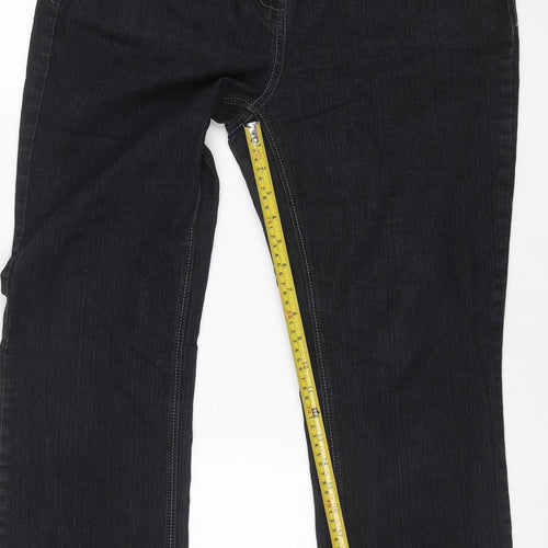 BHS Women’s Black Petite UK 14 Straight Leg Stretch Jeans
