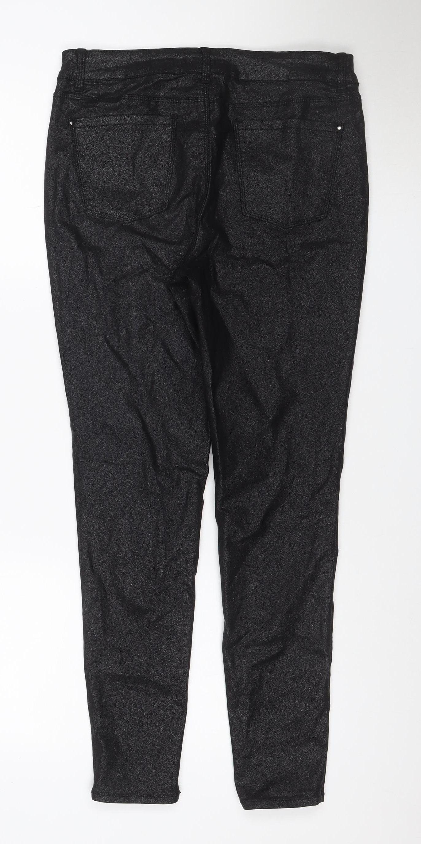 Tu Women Black Size 12 Skinny Stretch Denim Jeggings Trousers