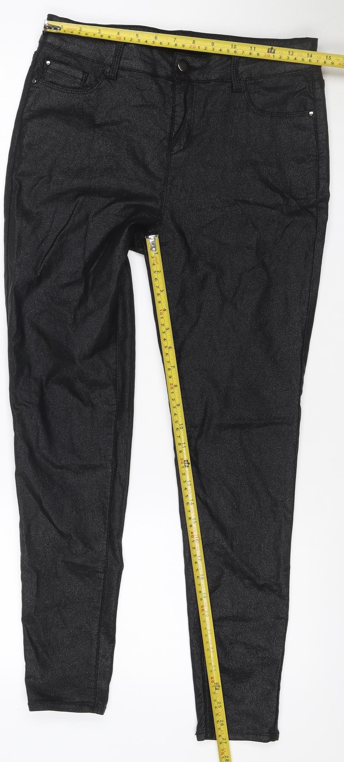 Tu Women Black Size 12 Skinny Stretch Denim Jeggings Trousers