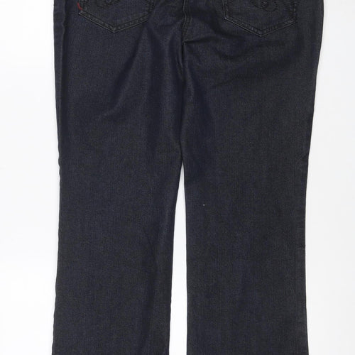 SOON Women’s Black Bootcut Stretch Jeans UK 14 Dark Wash 5 Pocket