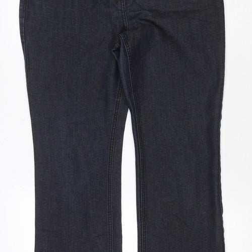 SOON Women’s Black Bootcut Stretch Jeans UK 14 Dark Wash 5 Pocket