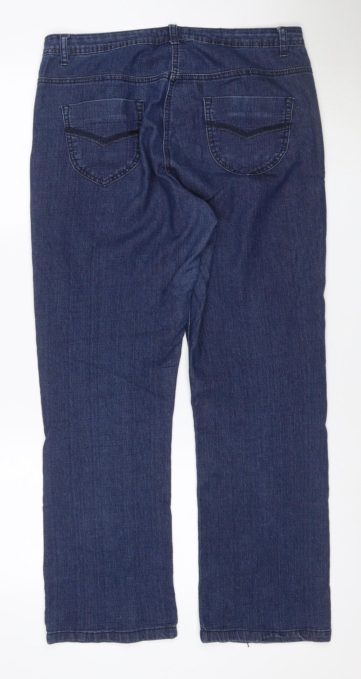 BM Essentials Women’s Blue Size 14 Straight Stretch Denim Jeans