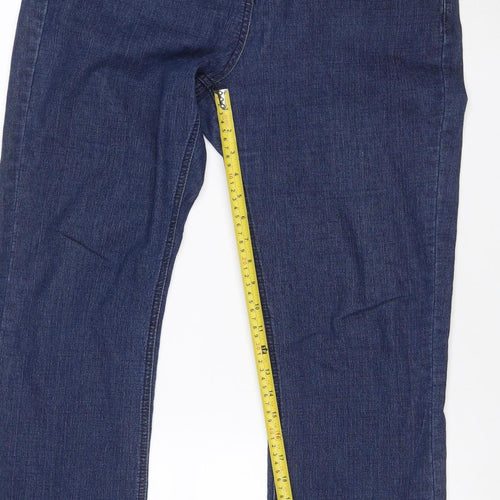 BM Essentials Women’s Blue Size 14 Straight Stretch Denim Jeans