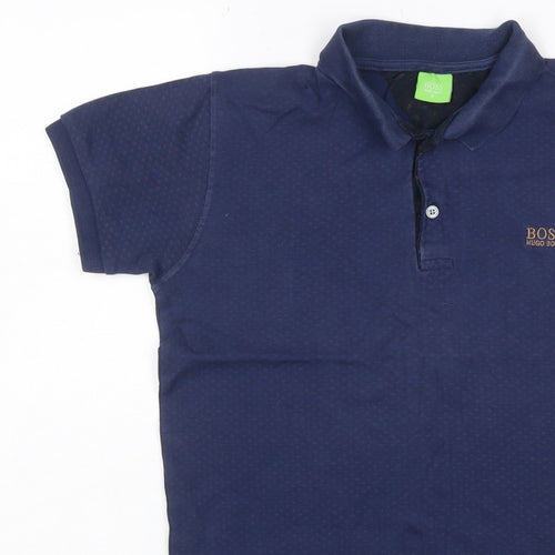 BOSS Hugo Boss Men’s Blue Small Geometric Logo Polo Shirt