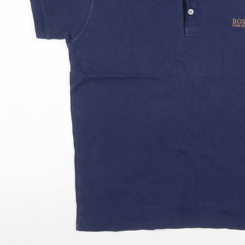 BOSS Hugo Boss Men’s Blue Small Geometric Logo Polo Shirt