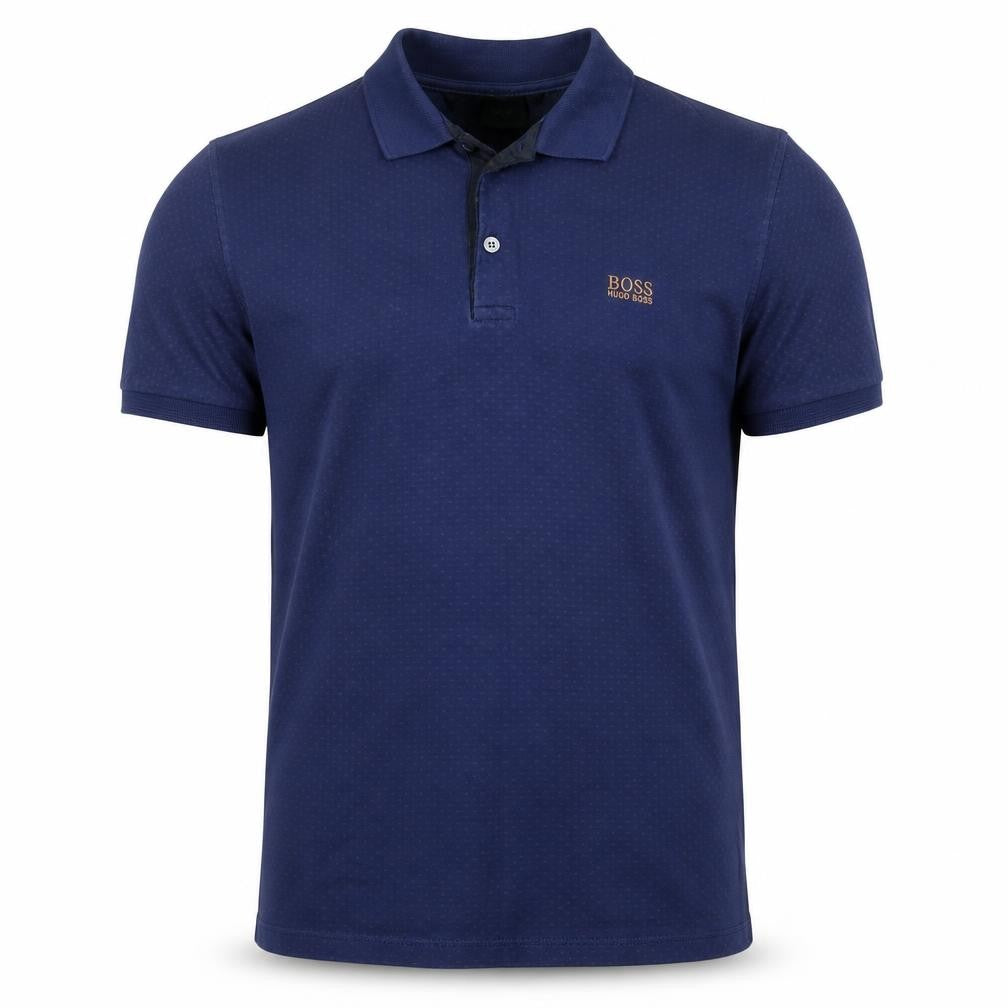 BOSS Hugo Boss Men’s Blue Small Geometric Logo Polo Shirt