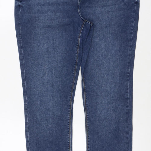 Primark Women’s Blue Straight Stretch Jeans UK 14 Mid Rise