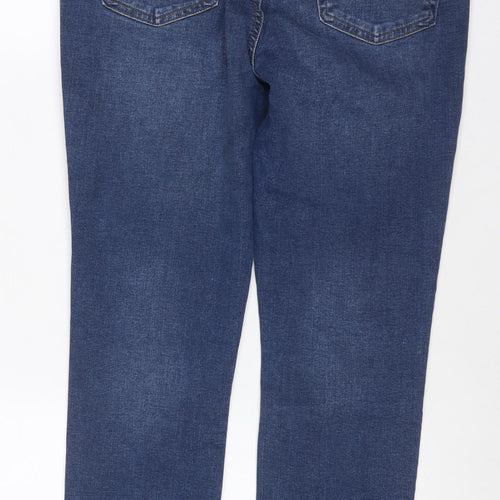 Primark Women’s Blue Straight Stretch Jeans UK 14 Mid Rise