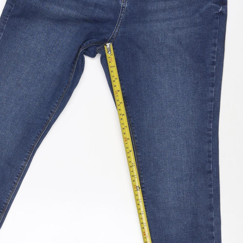 Primark Women’s Blue Straight Stretch Jeans UK 14 Mid Rise