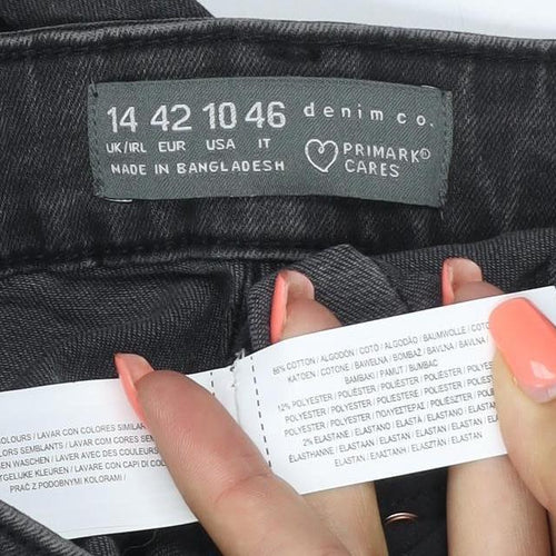 Primark Women’s Black UK 14 Slim Straight Stretch Jeans