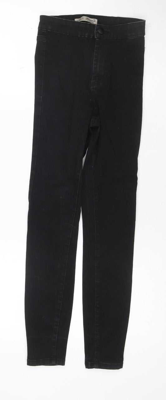 Denim Co. Women Black UK 4 Skinny Stretch Mid Rise Jeans