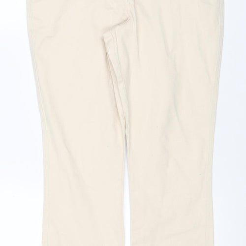 M&Co Women's Ivory Size 12 Straight Stretch 5-Pocket Jeans