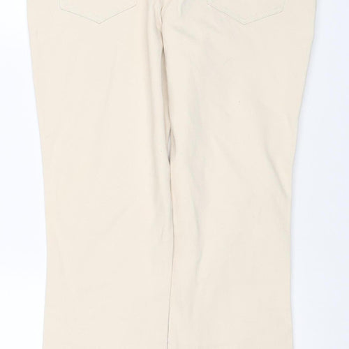M&Co Women's Ivory Size 12 Straight Stretch 5-Pocket Jeans
