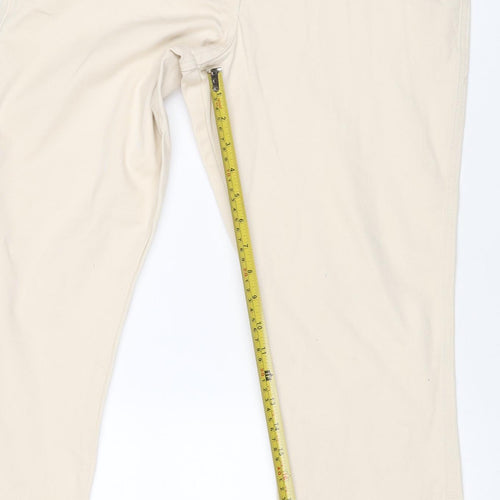 M&Co Women's Ivory Size 12 Straight Stretch 5-Pocket Jeans