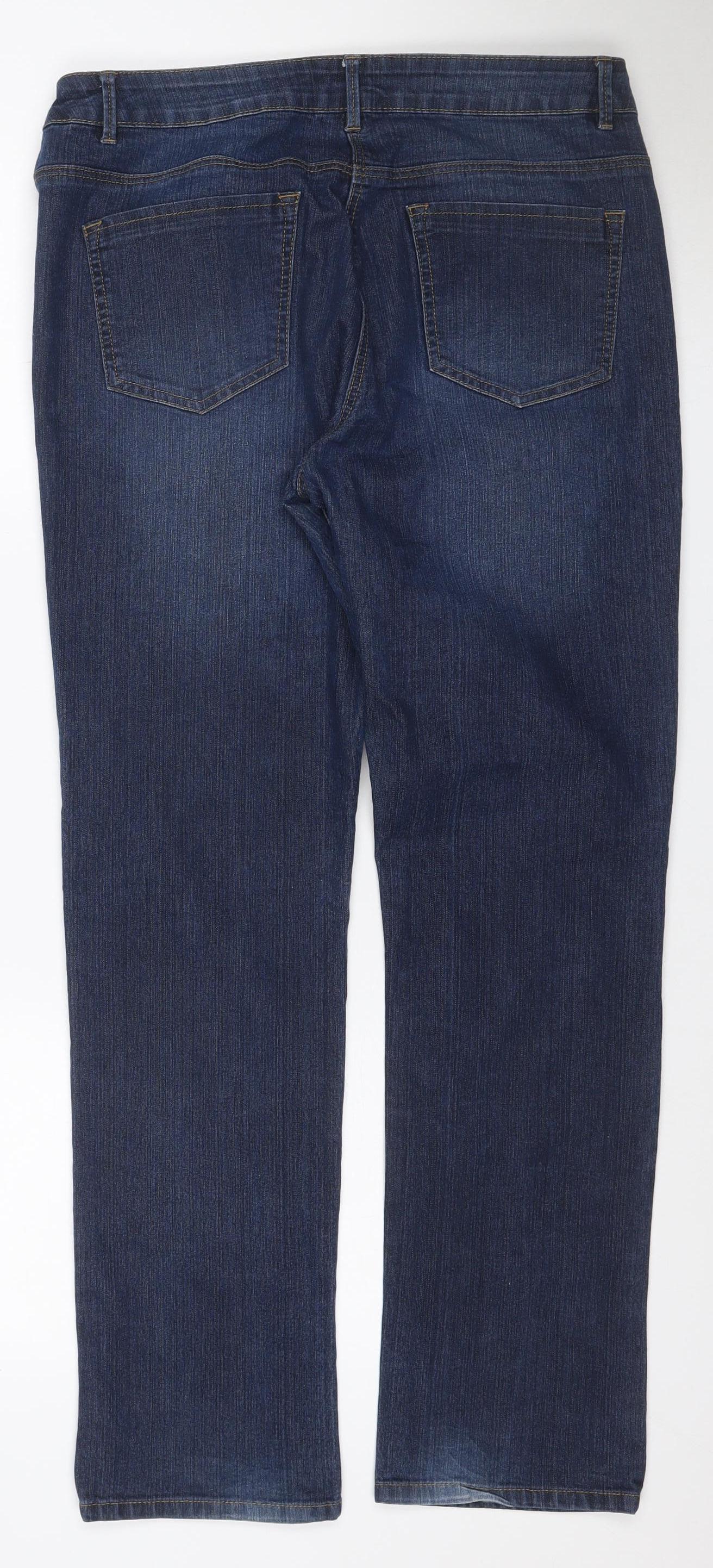 George Women’s Blue UK 14 Straight Mid Rise Stretch Jeans