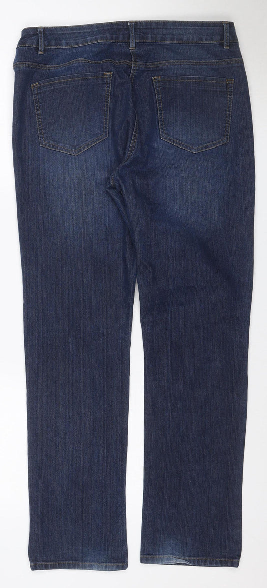 George Women’s Blue UK 14 Straight Mid Rise Stretch Jeans