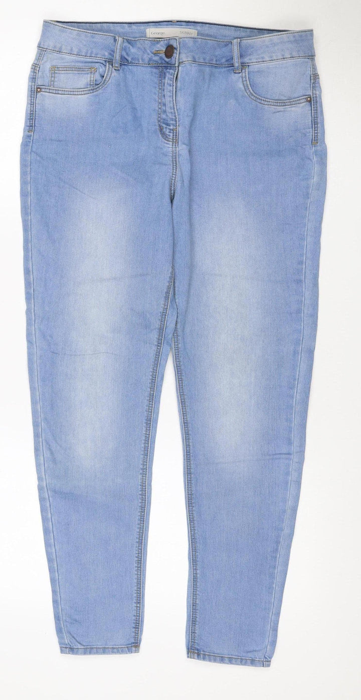 George Women Blue UK 14 Skinny Stretch Mid Rise Jeans