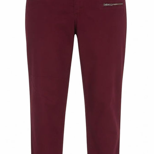 George Women’s Burgundy UK 12 Slim Straight Stretch Jeans Zip Detail