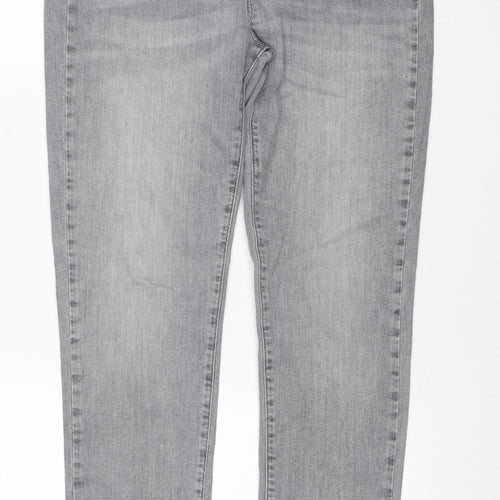 M&Co Women’s Grey Straight Slim Stretch Jeans UK 14 Regular