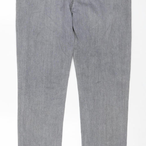 M&Co Women’s Grey Straight Slim Stretch Jeans UK 14 Regular