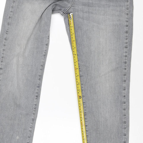 M&Co Women’s Grey Straight Slim Stretch Jeans UK 14 Regular