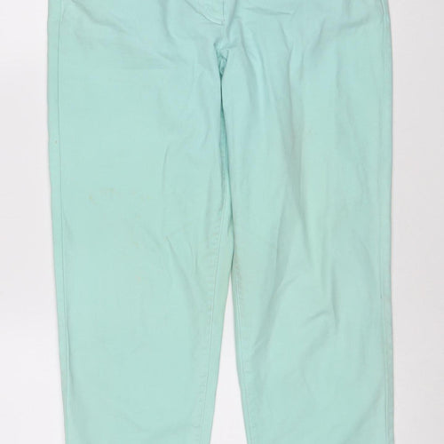 Marks and Spencer Women Green Size 10 Short Straight Cotton Jeans