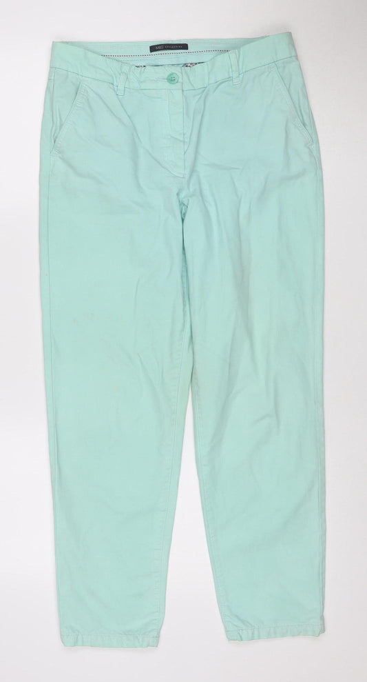 Marks and Spencer Women Green Size 10 Short Straight Cotton Jeans