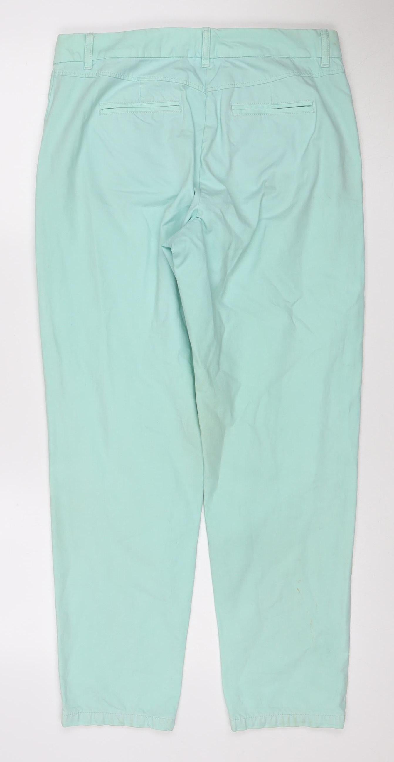 Marks and Spencer Women Green Size 10 Short Straight Cotton Jeans