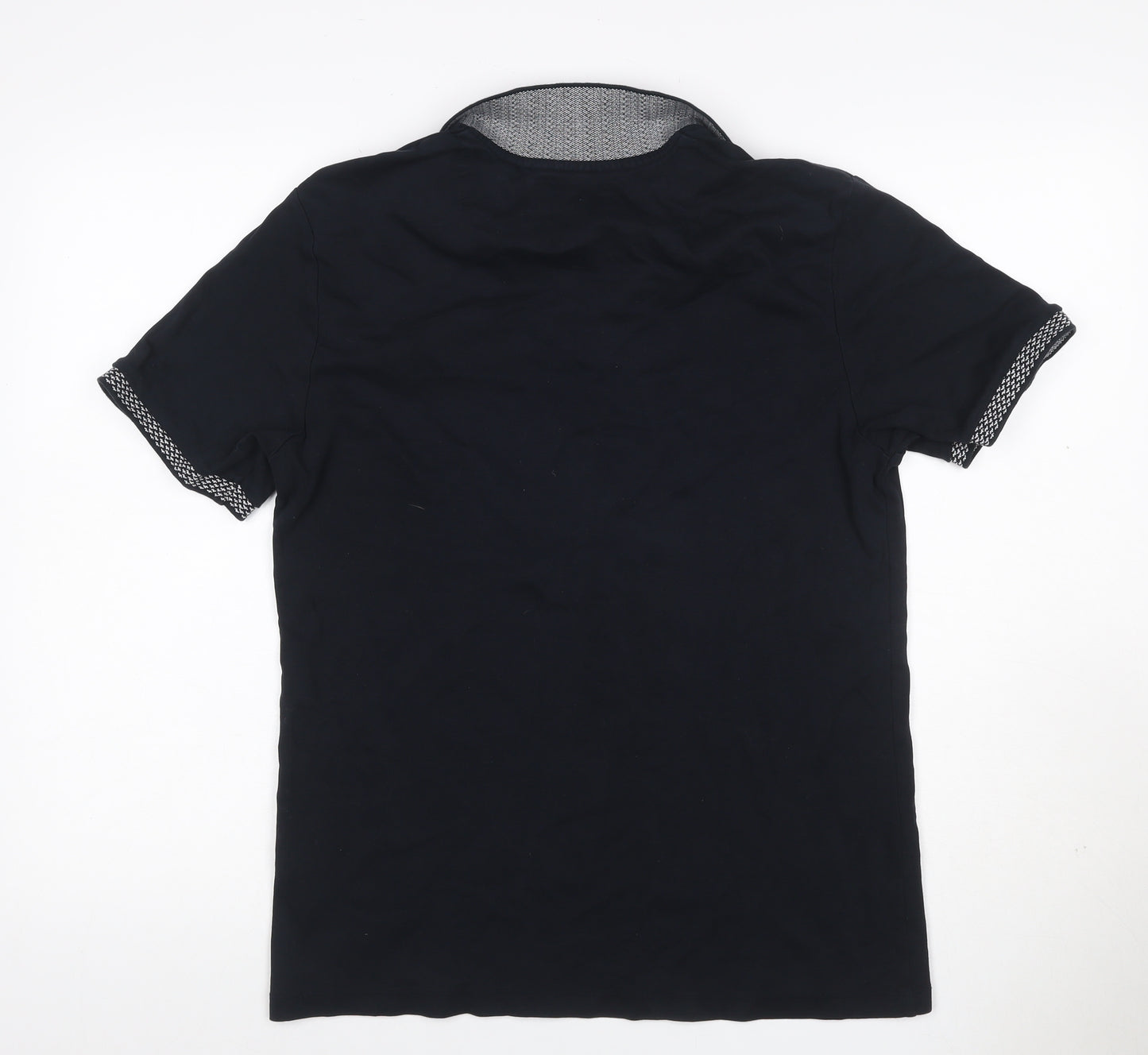 Next Men’s Black M Regular Fit Short Sleeve Collared Polo T-Shirt Cotton