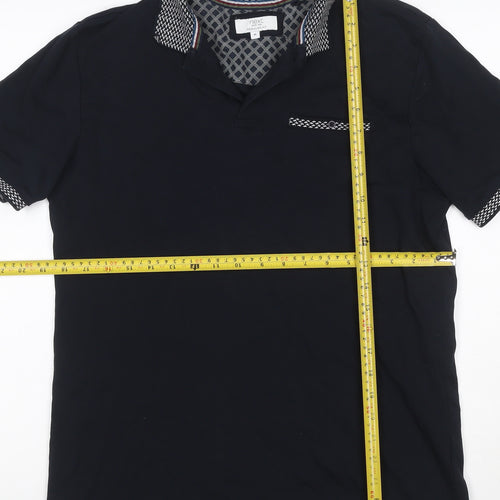 Next Men’s Black M Regular Fit Short Sleeve Collared Polo T-Shirt Cotton