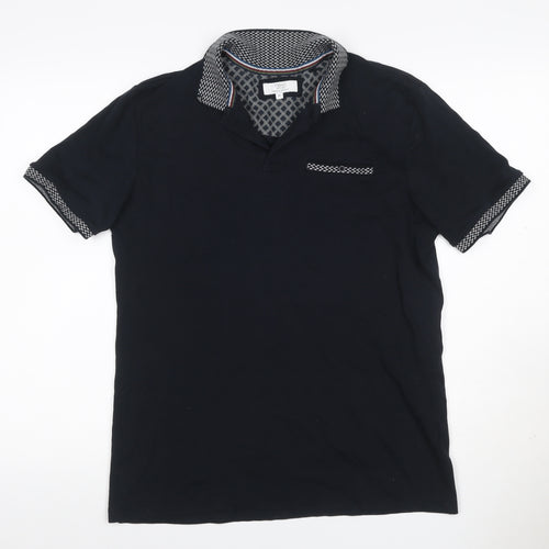 Next Men’s Black M Regular Fit Short Sleeve Collared Polo T-Shirt Cotton