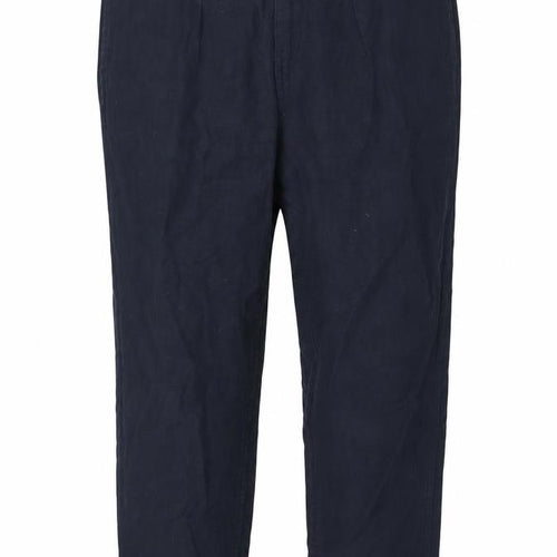 Marks and Spencer Women Blue Size 10 Straight Lyocell Trousers Short