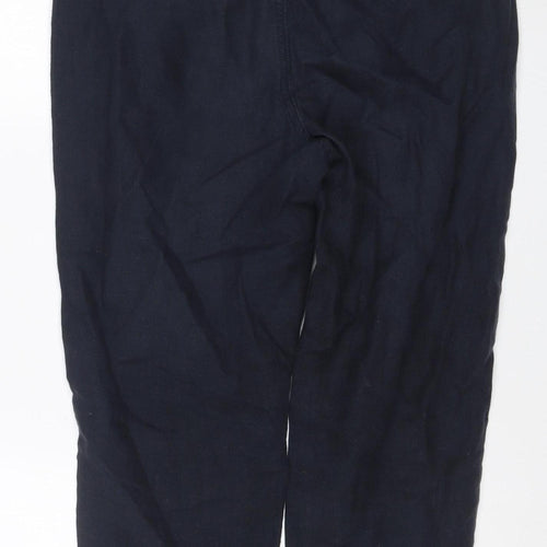 Marks and Spencer Women Blue Size 10 Straight Lyocell Trousers Short