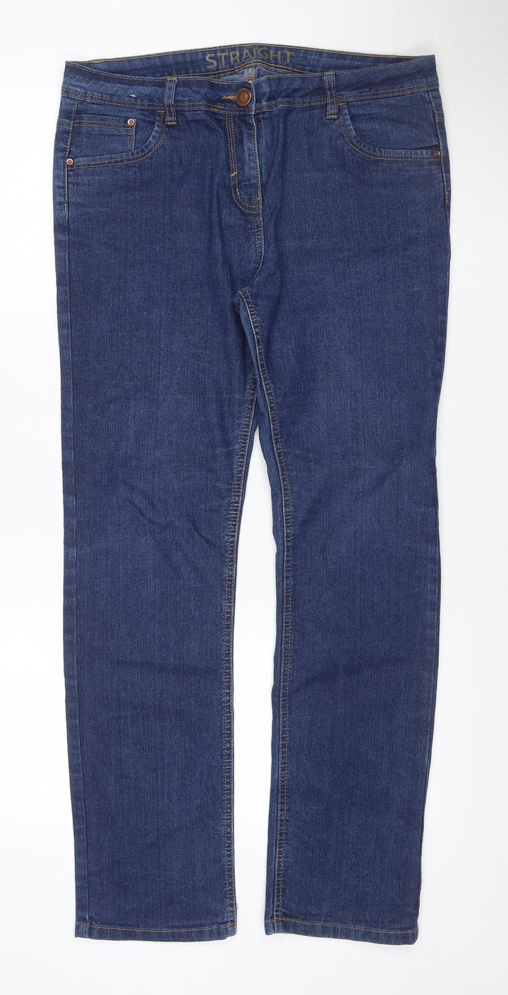George Women Blue UK 14 Straight Leg Stretch Denim Jeans Regular