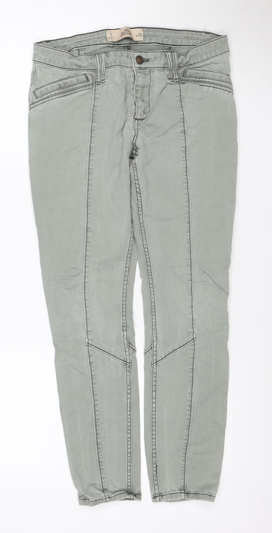 Hollister Women Green W28 UK 10 Super Skinny Stretch Jeans