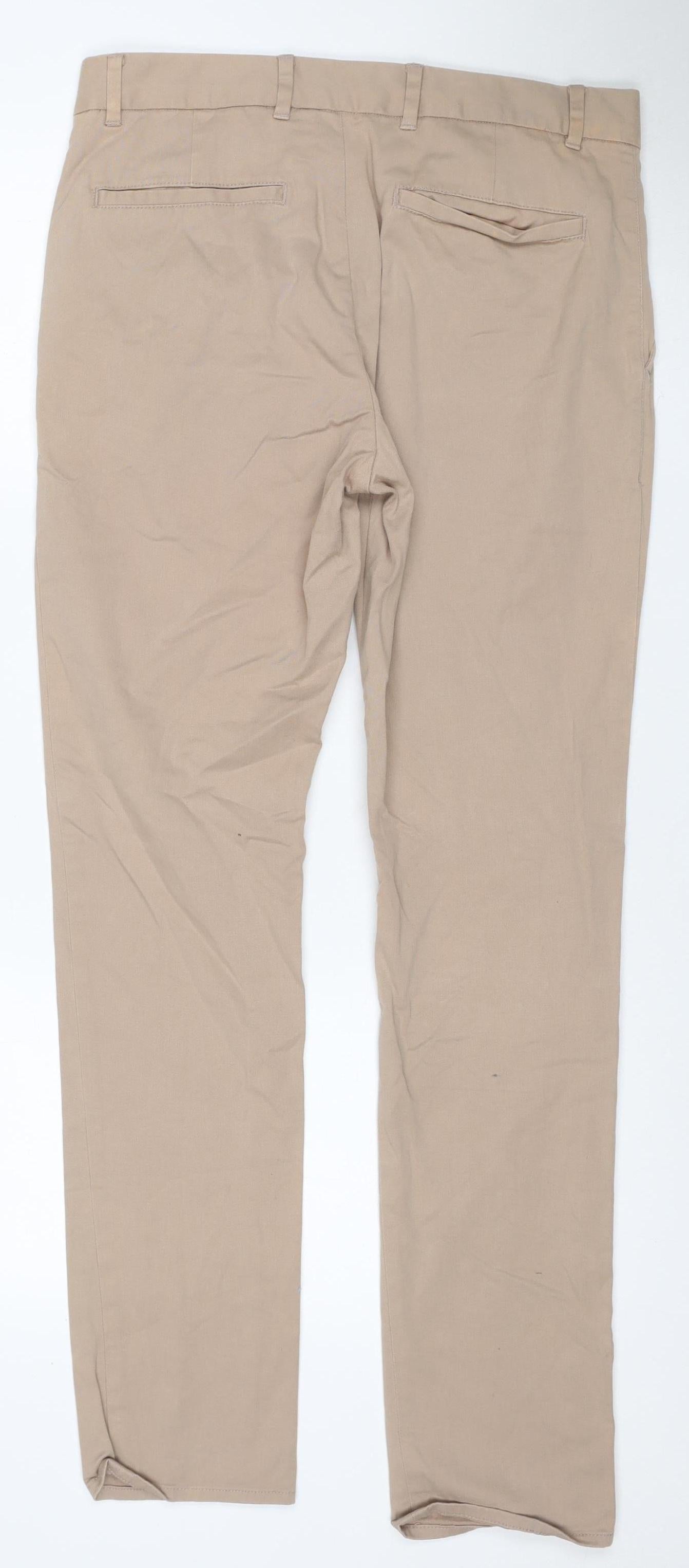 AllSaints Men’s Beige 30 Chino Trousers Cotton Stretch Straight