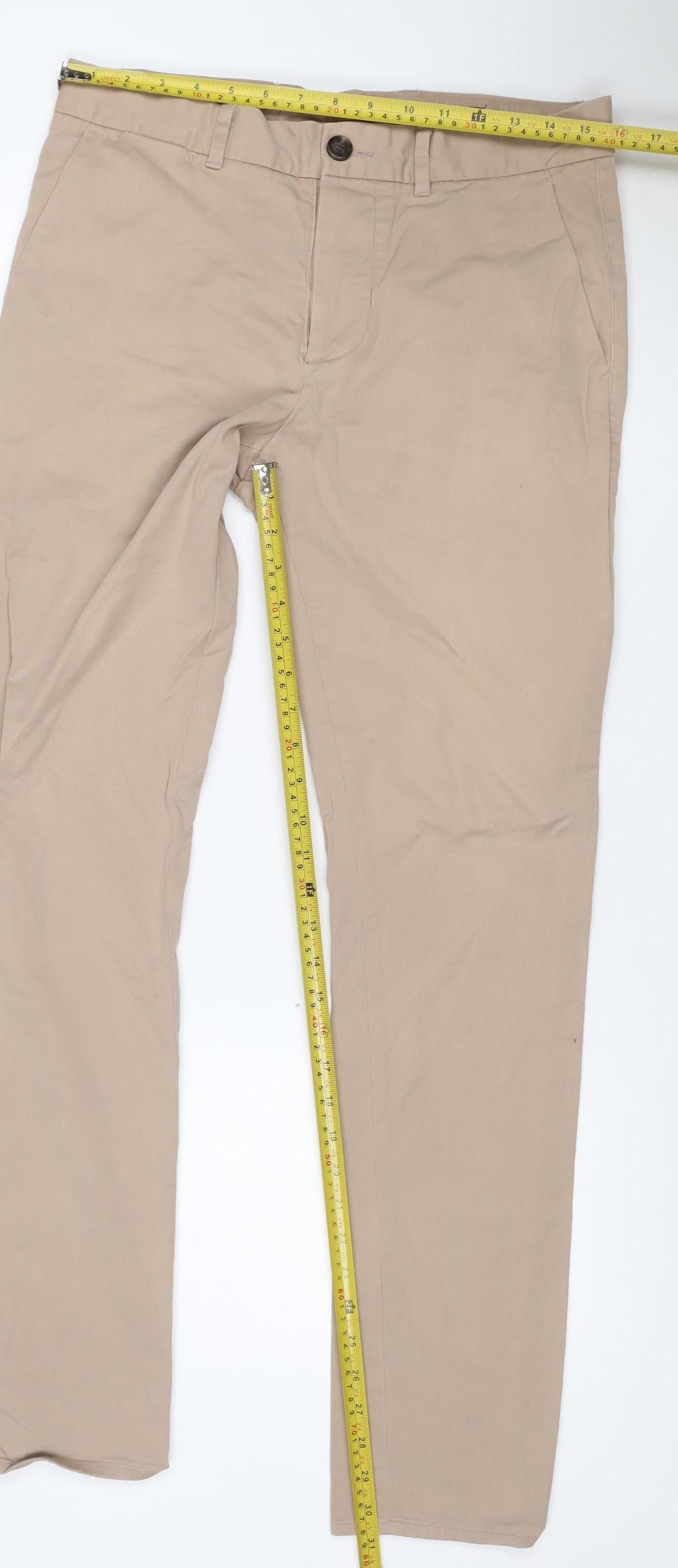 AllSaints Men’s Beige 30 Chino Trousers Cotton Stretch Straight