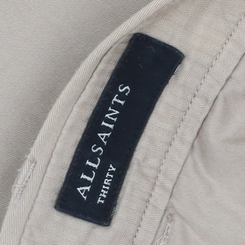 AllSaints Men’s Beige 30 Chino Trousers Cotton Stretch Straight
