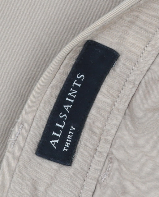 AllSaints Men’s Beige 30 Chino Trousers Cotton Stretch Straight