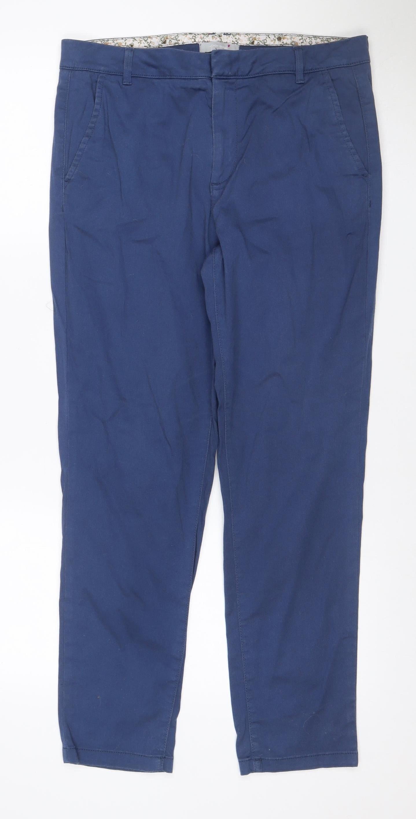 Marks & Spencer Women Blue UK 12 Bootcut Stretch Jeans Floral Trim