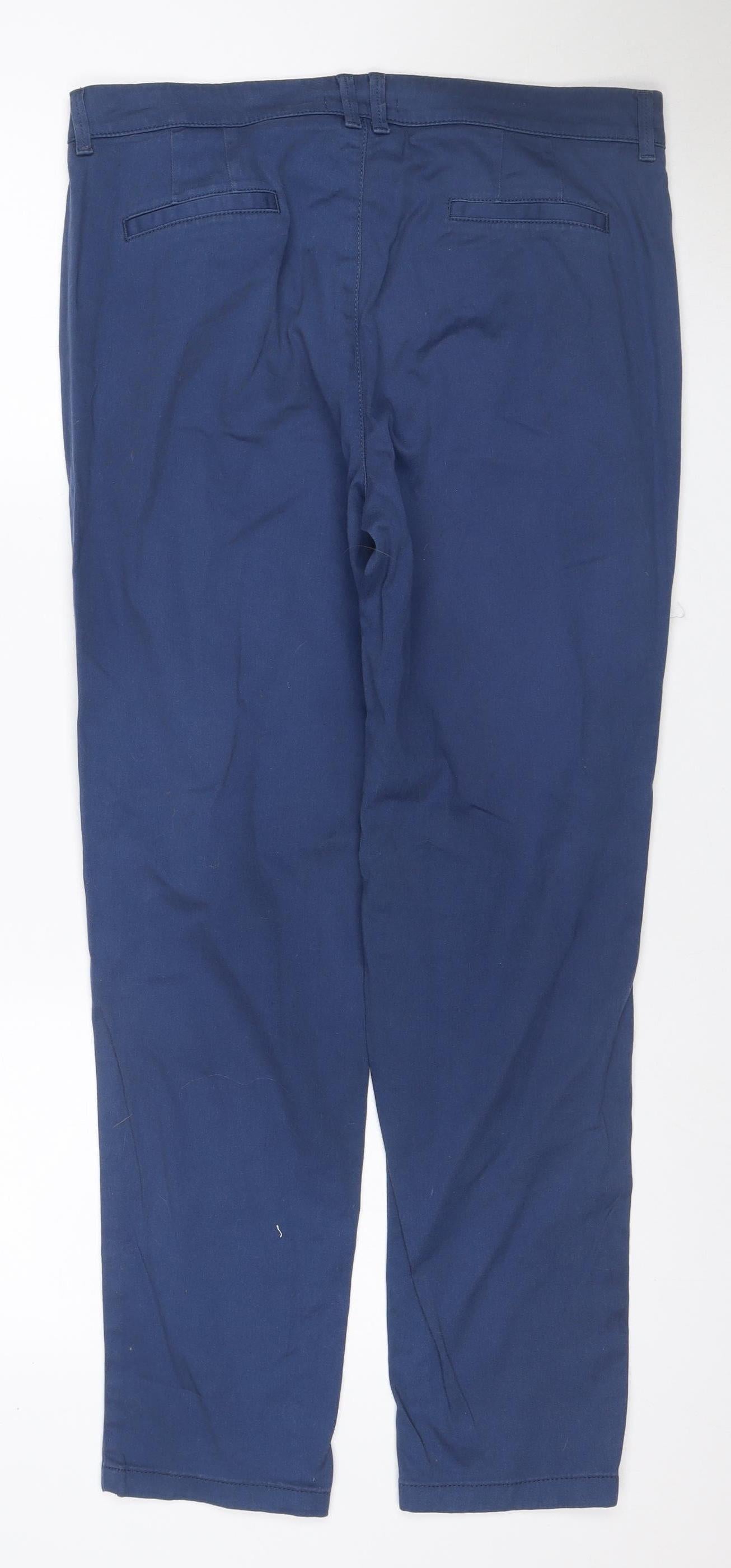 Marks & Spencer Women Blue UK 12 Bootcut Stretch Jeans Floral Trim