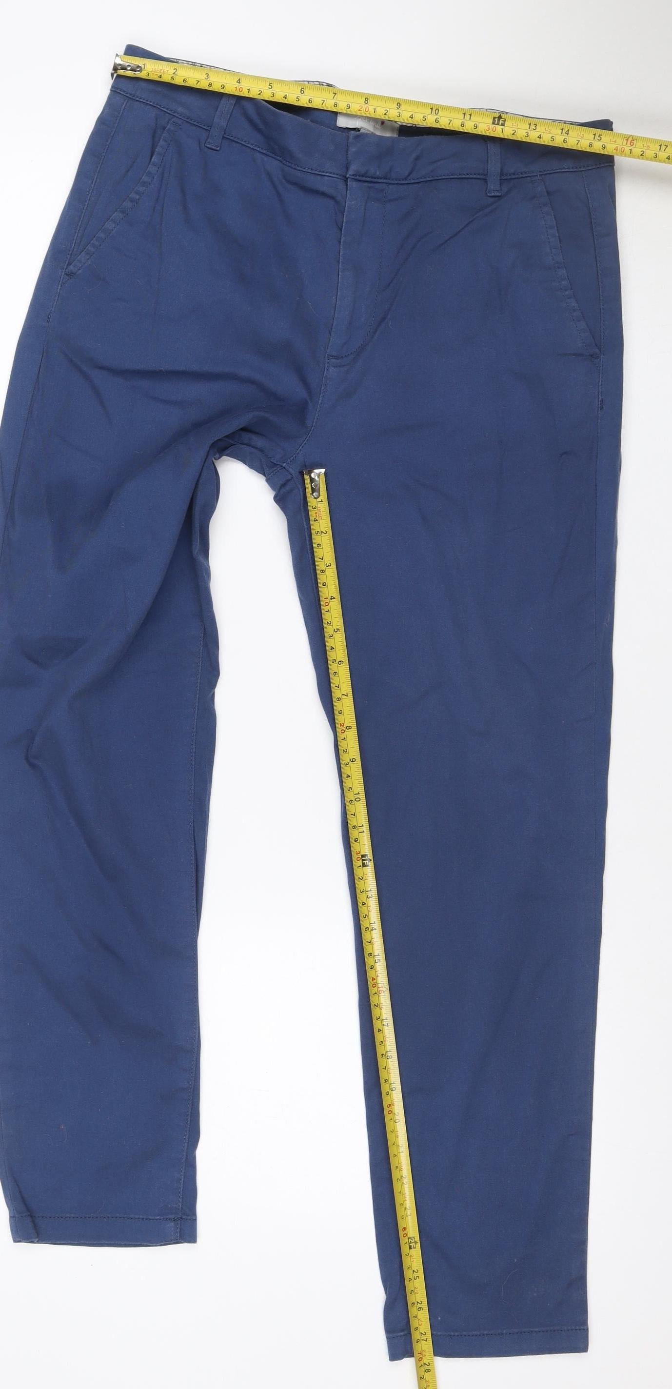 Marks & Spencer Women Blue UK 12 Bootcut Stretch Jeans Floral Trim