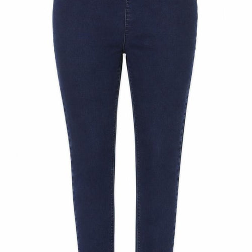 M&S Women Blue UK 12 Skinny Stretch Jeggings Dark Wash Denim
