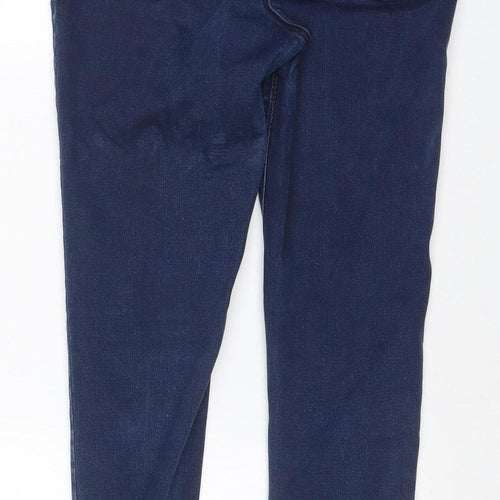 M&S Women Blue UK 12 Skinny Stretch Jeggings Dark Wash Denim