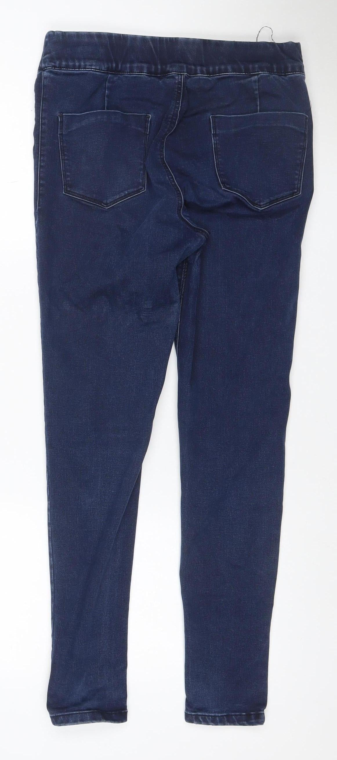 M&S Women Blue UK 12 Skinny Stretch Jeggings Dark Wash Denim