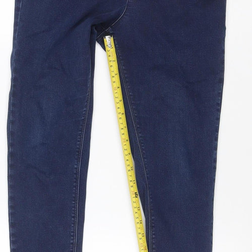 M&S Women Blue UK 12 Skinny Stretch Jeggings Dark Wash Denim