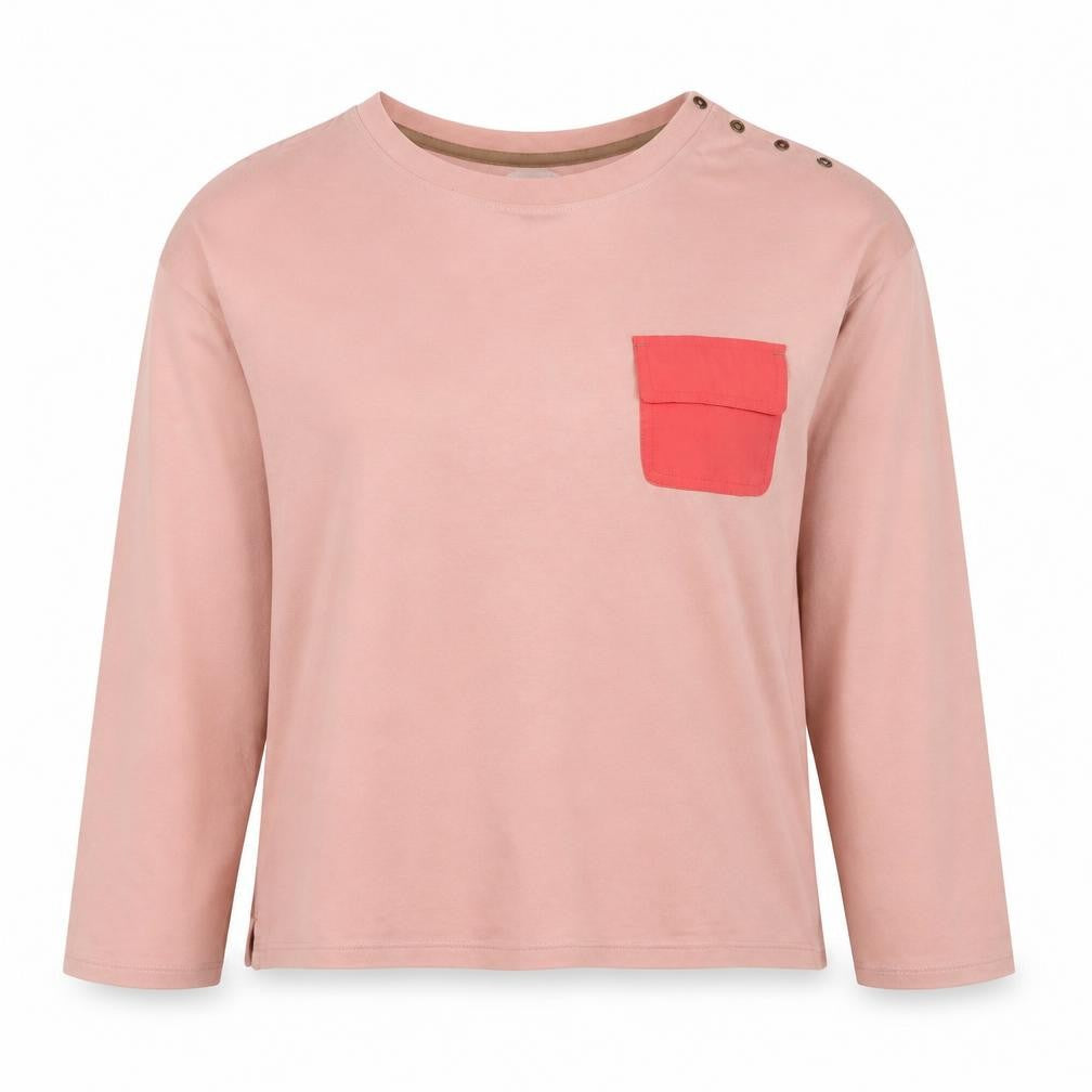 White Stuff Women’s Pink UK 12 Basic Jersey Long Sleeve Pocket T-Shirt