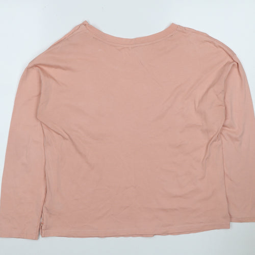 White Stuff Women’s Pink UK 12 Basic Jersey Long Sleeve Pocket T-Shirt