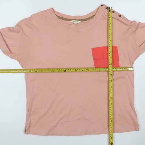 White Stuff Women’s Pink UK 12 Basic Jersey Long Sleeve Pocket T-Shirt